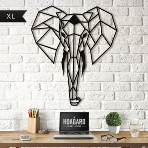 Hoagard wanddecoratie metalen XL olifant