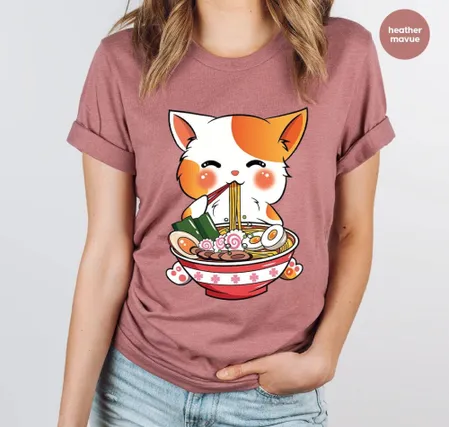 Cat Ramen T-Shirt Kawaii