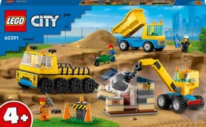 LEGO City kiepwagen, bouwtruck en sloopkraan